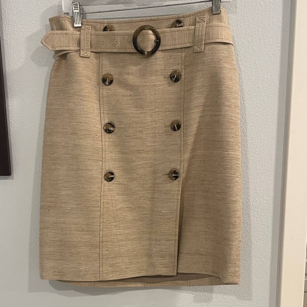 Ann Taylor Beige Pencil Skirt with Belt